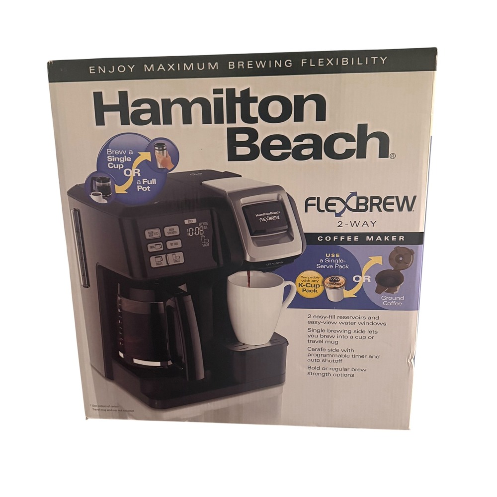 Hamilton Beach FlexBrew 2-Way Coffee Maker Black 49976 New Sealed